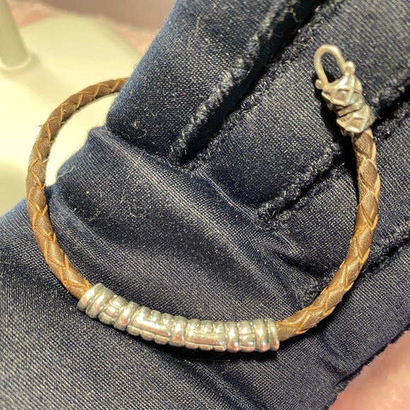 Sterling Silver/Leather Cord Bracelet - Picture 2 of 10